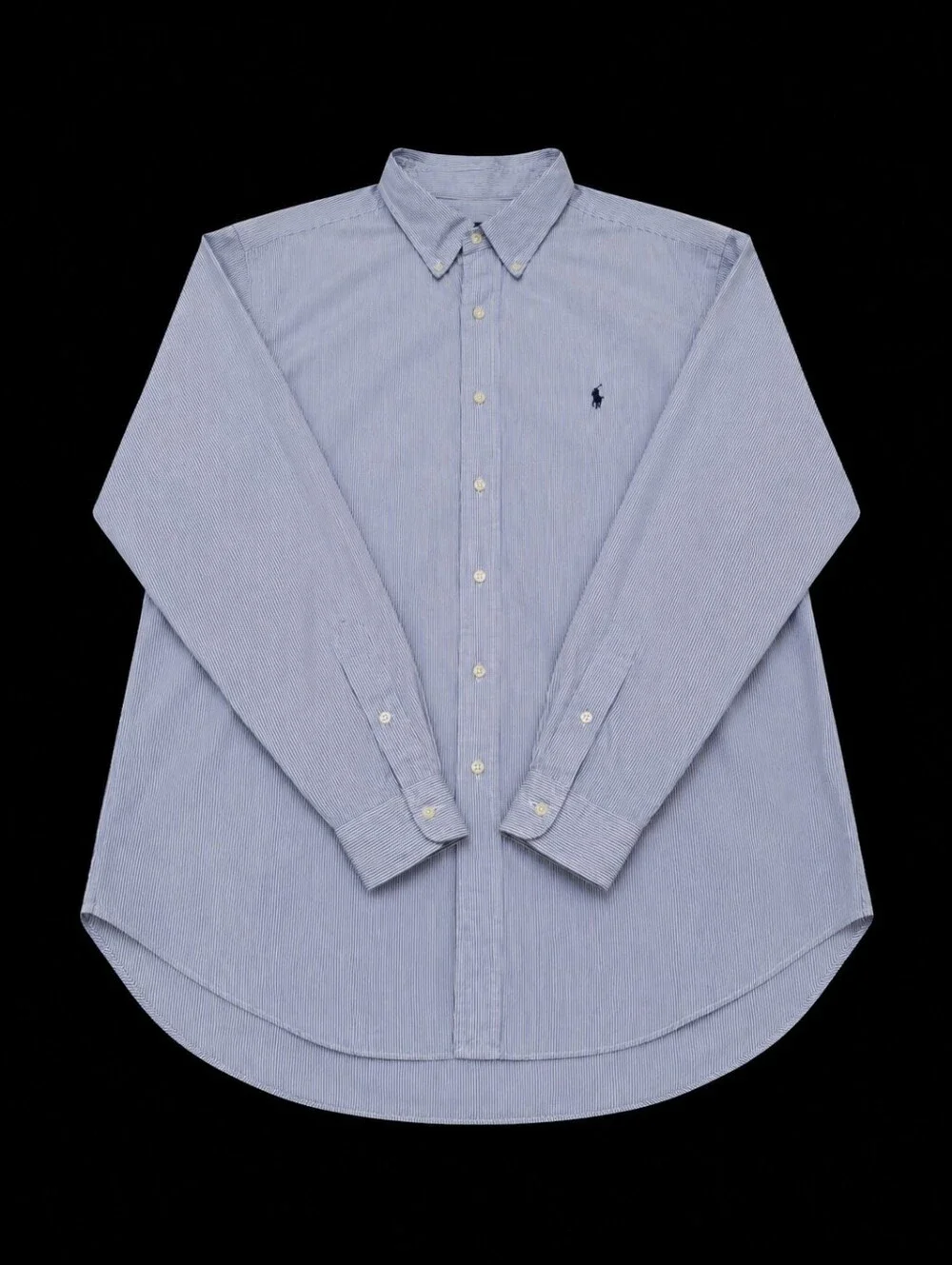 Ralph Lauren Blake Blue/White Striped Button-Down Cotton Shirt Men Size X-Large - Picture 10 of 16